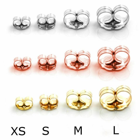 14K Solid Gold Push Backs. Replacement Backing- Butterfly Earring Backs Medium - Picture 3 of 6